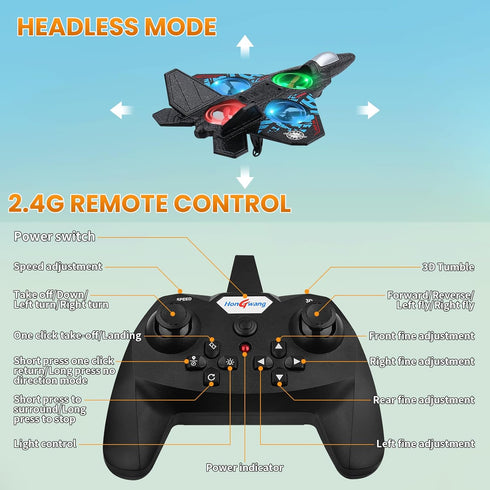 Beffkkip 2.4GHz L0712 Adults,3D RC Plane Remote Control Plane Quadcopter Hovering with Auto Hovering Fighter Aircraft