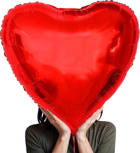 KatchOn Big Red Heart Balloons - 32 Inch, Pack of 2 for Valentines Day Decorations, Heart Shaped Balloons