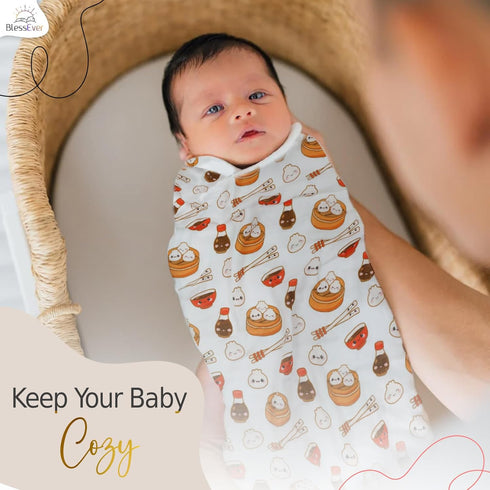 BlessEver 42 47 inches Muslin Swaddle Blanket for Unisex, Soft Breathable and Skin-Friendly Baby Swaddles for Boys