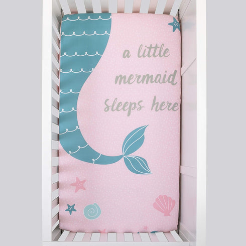 100% NoJo Sugar Reef Mermaid Photo Op Cotton Fitted Crib Sheet