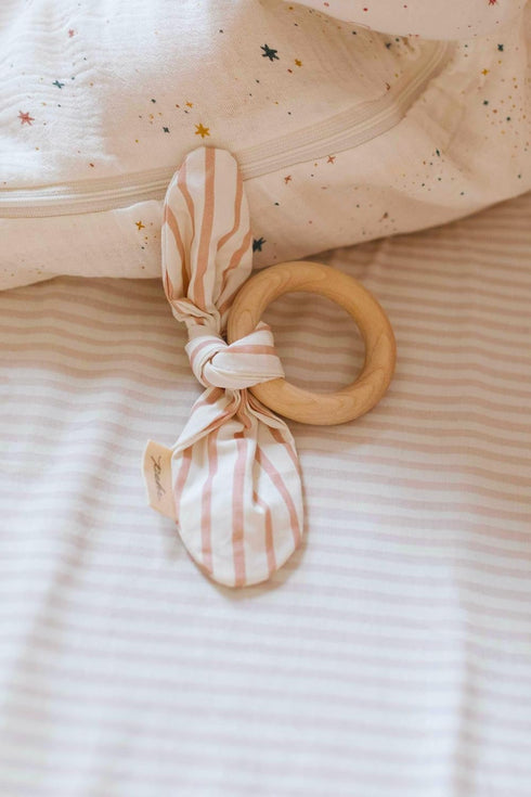 Packaging 52L 28W 8H Pehr Striped Crib Sheet, Stripes Away Petal | Breathable Brushed Organic Cotton for Soft Sleep |