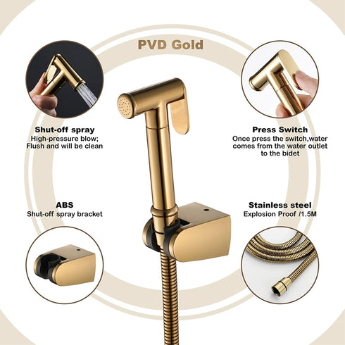 MUOBSBJRX HandheldSprayer Titanium Gold Cloth Diaper Sprayer BrassSprayer for Toilet Kit Shower Sprayer for Pet