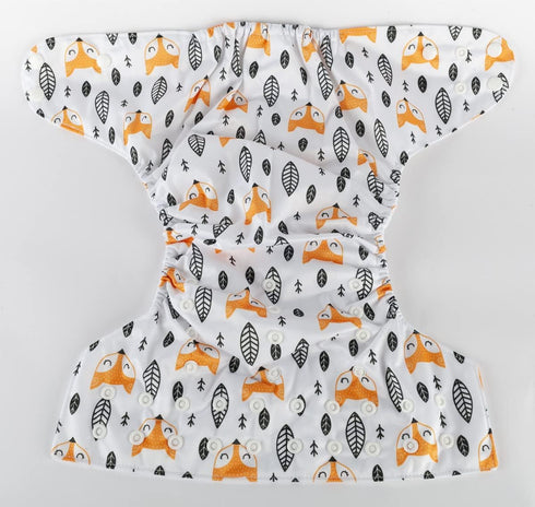Sigzagor 2 7 to Years Old Cloth Diaper Nappy Pocket Reusable Washable Junior Big Baby Kids Toddler (Foxes Trees)