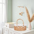 Handwoven Wicker Diaper Caddy Organizer, Multi - functional Baby Diaper Bag for Nursery & Home Storage, Detachable