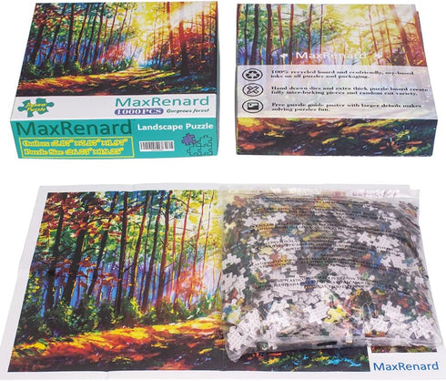 MaxRenard 1000 Piece Jigsaw Puzzle for Adults, Gorgeous Forest Scenery Challenge Toy