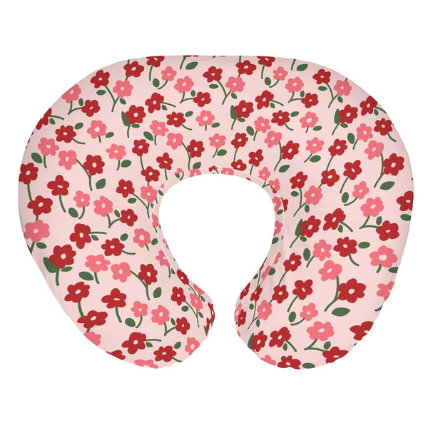 Red and Pink Flowers Baby Nursing Pillow Covers for Boy Girl Preppy