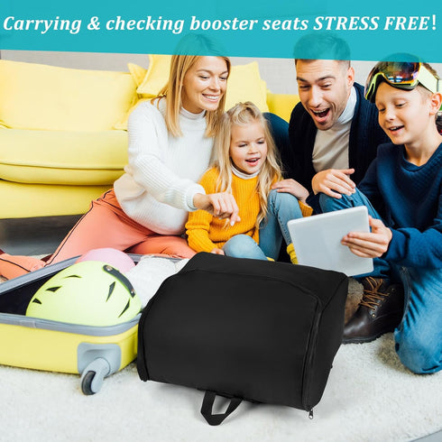 Dansydaisy Backpack Padded Backless Booster Car Seat Travel Bag for Airplane Durable Car Seat Bag Cover for Waterproof