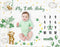 Sleeping Bear Monthly Baby Milestone Blanket Bear Star Balloon Flannel for Boys Girls Nursery (Green)