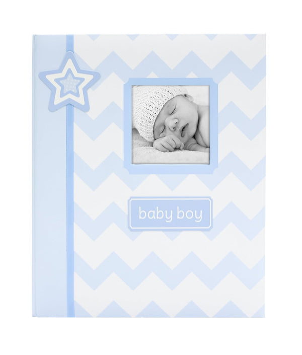 Lil' Peach First 5 Years Baby Memory Book, Chevron Keepsake Journal Scrapbook, 46 Fill In Pages, Gift for New Parents,