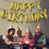 TONIFUL 3D Gold Happy Birthday Banner with Ribbon Straw, 16 Inch Mylar Foil Letters for Kids & Adults Birthday Supplies