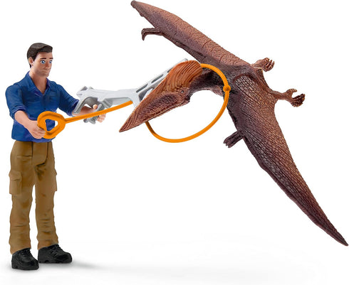 Schleich Dinosaurs - Jetpack Chase Playset with Tupuxuara Toy, 7 Pieces for Boys and Girls Ages 4+