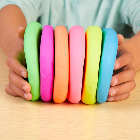 6 (2 oz Set, Pack Colorations Wheat & Gluten Free Neon Dough - Colors Each) | Non-Toxic, Play Dough, Bulk Sensory Kit