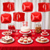 Balloons,22Inch 4D 6Pcs Red Cube Foil Square Foil Balloons Building Block Balloons for Birthday Anniversary Baby Shower