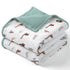 lulumoon Muslin Baby Blanket for Boys: Soft Cotton Toddler Blanket with Dinosaur