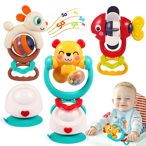 Baby Toys 6-12 Months Infant Toy Set of 3 High Chair Suction