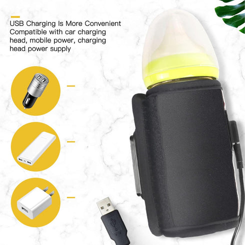 Portable USB-C Baby Bottle Warmer with Insulated Heating for Home & Car