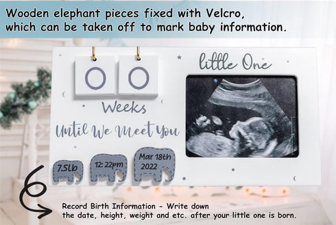 Jwitao Countdown Sonogram Picture Frame, Ultrasound Photo Frame with Baby Weeks, Expecting Parents to be Pregnancy Gift
