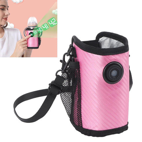 Culnflun Milk Bottle Warmer Bag, Digital Display Constant Temperature Adjustable Baby Bottle Warmer, Insulated Portable