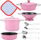 Kids Stainless Steel Play Kitchen Set, 11 Piece Pretend Play Pots and