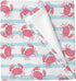 Cstdyfrv Cute Pink Crabs Baby Blankets for Boys Girls Watercolor Crab Striped Soft
