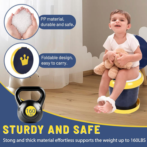 SunnySmile portable, foldable potty seat for toddler, Training Toilet Seat Emergency Toilet for Car, Camping, Outdoor