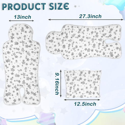 Pinkunn Gel Car Seat Cooler Pad - Breathable Ice Cooling Pad for Summer Chair, Stroller, Baby Dining Chair (Gray Star)