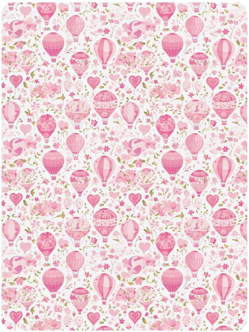 miaozhen 1 Pack 52x28 Cotton Baby Crib Sheets Soft Hot Balloon White and Peach Toddler Mattresses for Nursery Decor