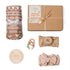 Set 5-Piece Baby Girl Gift - Baby Girl Shower Gifts with Muslin Swaddle Blanket, Wooden Teether, Headbands & Hello