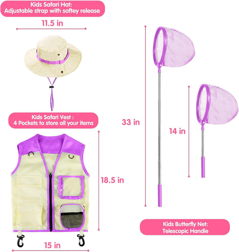 3-12 INNOCHEER Explorer Kit & Bug Catcher Kit for Kids Outdoor Exploration for Boys Girls Years Old (Purple)