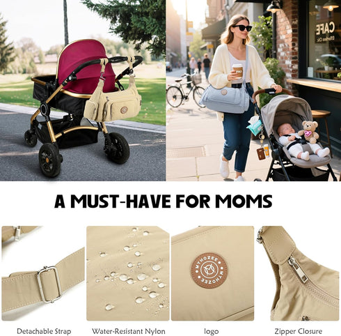 22L Puffer Crossbody Bags for Women Mom Large Diaper Bag Purse with Wipes & Trash Dispenser Cross Body Purses Messenger