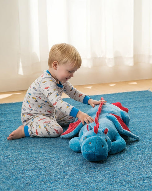 35.4" 5lb Weighted Dragon Plush Toy, Weighted Stuffed Animals, Silent Glass Beads Large Dragon Pillow for Sensory