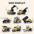 Alloy Mini Construction Vehicles, 8Pcs Die-cast Set, Excavators, Mixer Truck, Bulldozers, Pull Back Toys for Kids