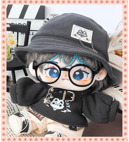niannyyhouse 20cm Plush Doll Clothes Hat Long Sleeve T-Shirt Pants Glasses Necklace Shoes Demon Outfit 8in Doll Accessories