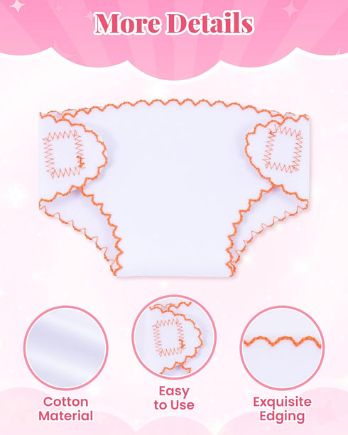 6 Set 12-15 Inch 3+ BABESIDE Baby Doll Diapers, Pcs Reusable Doll Diaper for Dolls, Soft Baby Doll Accessories