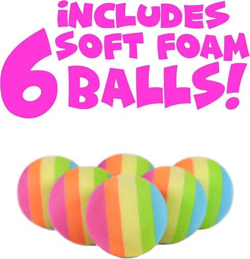 Hog Wild Pink Unicorn Ball Popper Toy, Includes 4 Soft Foam Balls, Safe for Indoor/Outdoor Play