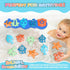 Set 10 Silicone Baby Bath Toys Stackable, Shape-Sorting Floating with Mold-Free Textured Pieces, No-Hole Design Early