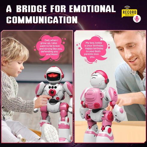 3-5, 3 4 5 6 Programmable 7 8 9 8-12 Robot Toys for Kids Robot for Girls Year Old Upgrade Record Voice Remote Control