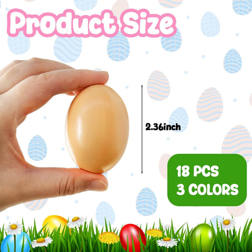 18 3 PCS Colors Wooden Fake Chicken Eggs,Wood Nest Egg Faux Egg for Crafts,Nesting Box,Easter,DIY,Help Hens Lay Eggs