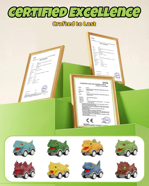 LADFAR 3-5, 8 3-5, Dinosaur Toys for Kids Pcs Dinosaur Monster Truck Pull Back Cars, Friction Powered Dino Toy Vehicles