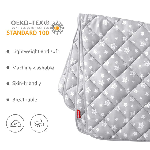 Baby Blanket for Boys and Girls, Soft Cozy Blankets for Kids, Toddler Comforter Quilted with Grey Star Print, Ultra Soft and Comfortable Baby Comforter Down Alternative Crib Comforter, 39x47 Inches by Moonsea