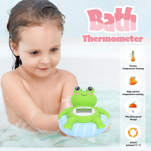 CDQL 3.35 3.94 1.97in Baby Bath Thermometer - x x Cute Frog Water Temperature - Lightweight Instant Read Digital