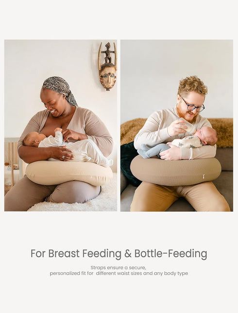 2-Pack lulumoon Muslin Nursing Pillow Covers - Cotton Slipcovers for Breastfeeding Pillow - Extended Adjustable Strap