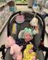THREE LITTLE TOTS Pink Zig Zag Stop No Touching Baby Car Seat Sign or Stroller Tag - CPSIA Safety Tested