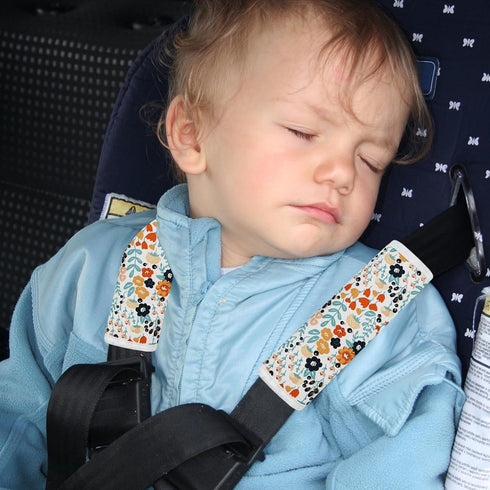 2Pcs Baby Car Seat Neck Cover for Kids, Children Seat Belt Cushion Cute Cartoon Pattern, Comfortable Soft Belt Pads