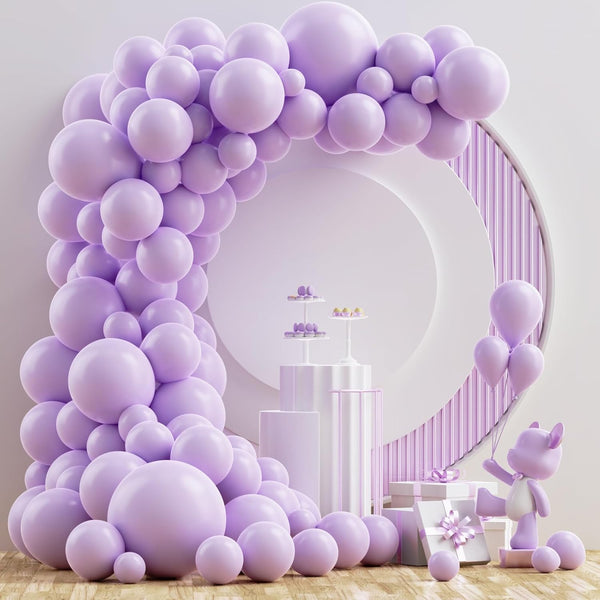 NISOCY Pastel Purple Balloons Arch Garland Kit, 102PCS 18In 12In 10In 5In
