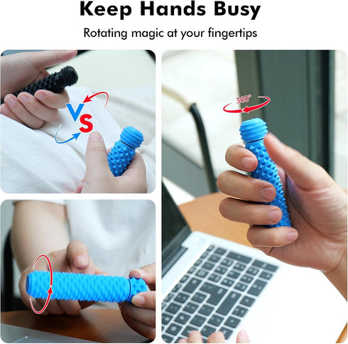 (2 Pack) LESONG Pain Fidget Toys for Adults: Rotating Spiky Grippie for Sensory Input - Pain Stim Fidget Toys