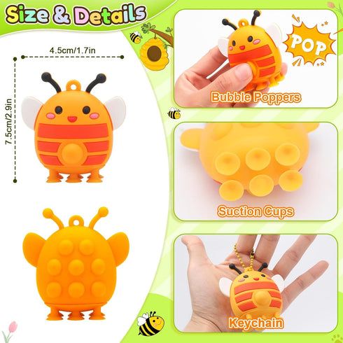 24pcs 3D DREACAREFT Party Favors for Kids - Animal Pop Fidget Toys Bulk for Goodie Bag Stuffers, Treasure Box Toys