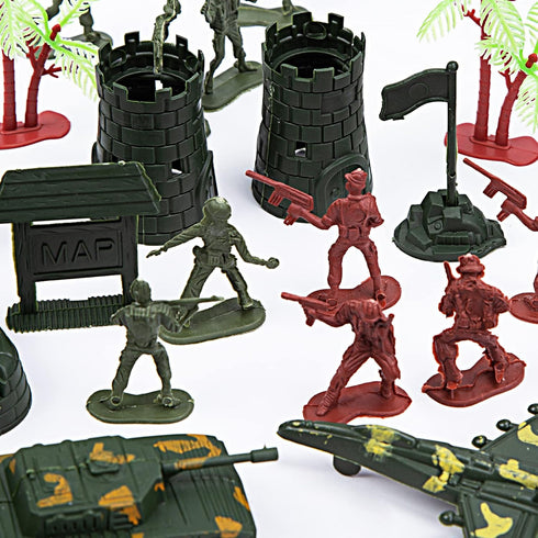 AMOR PRESENT 307 PCS Army Toys Military Set with Plastic Toy Soldiers, Figures, Accessories, Vehicles, and Aircraft
