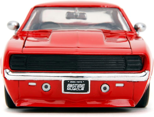 1:24 1969 Jada Big Time Muscle Chevrolet Camaro Die-Cast Car, Toys for Kids and Adults(Red)
