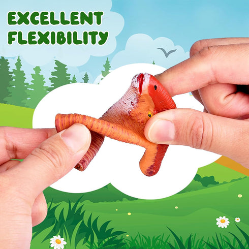 Fun Little Toys 10 Pcs Dinosaur Head Finger Puppets, Best Choice for Party Favors and Goodie Bag Fillers